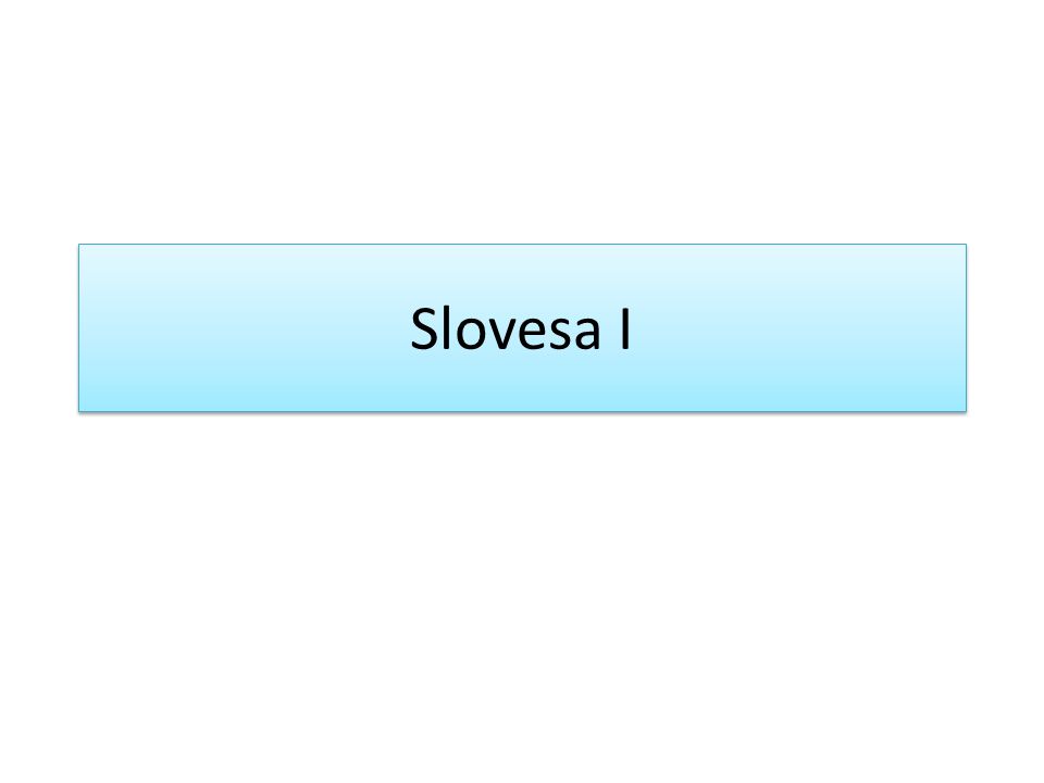 Slovesa I