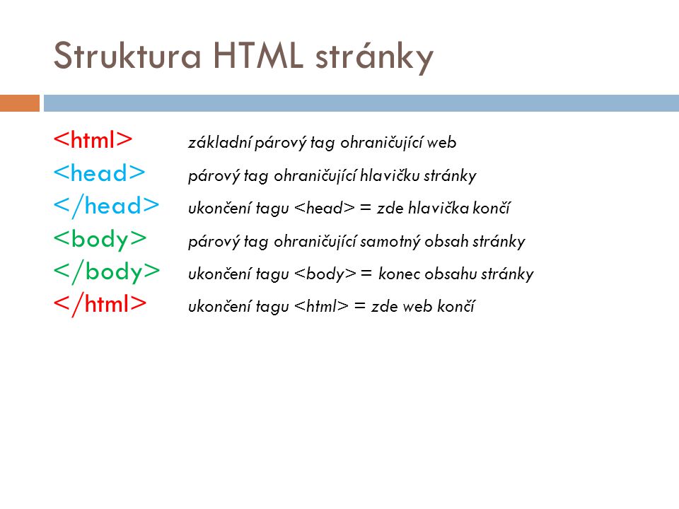 Struktura HTML stránky
