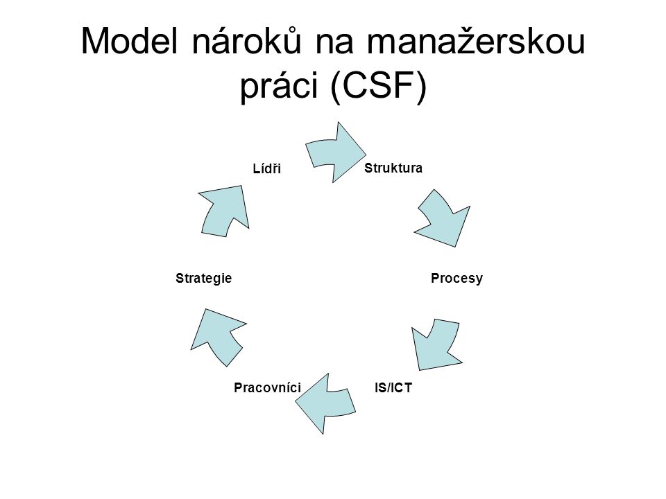 Model nároků na manažerskou práci (CSF)