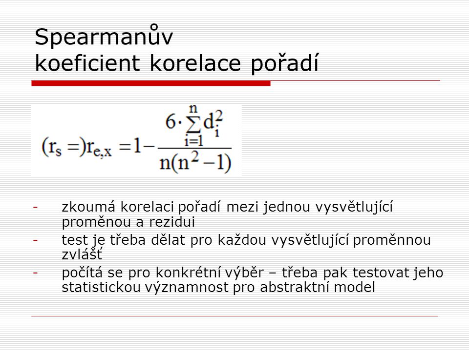 Spearmanův koeficient korelace pořadí