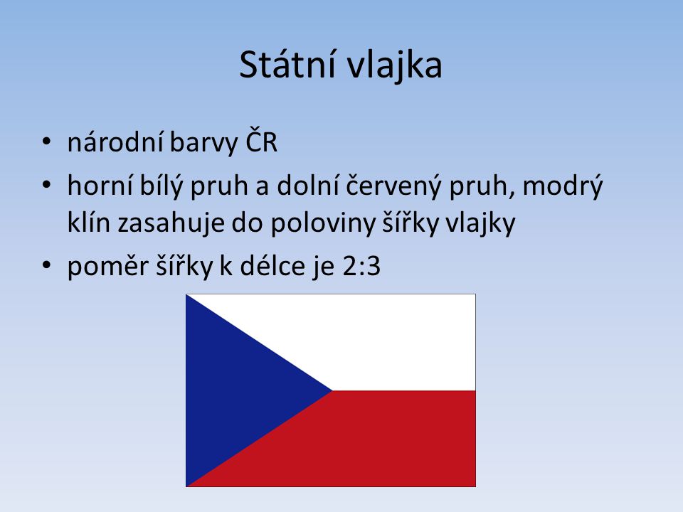 Státní vlajka národní barvy ČR