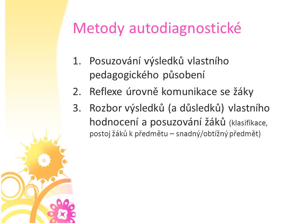 Metody autodiagnostické