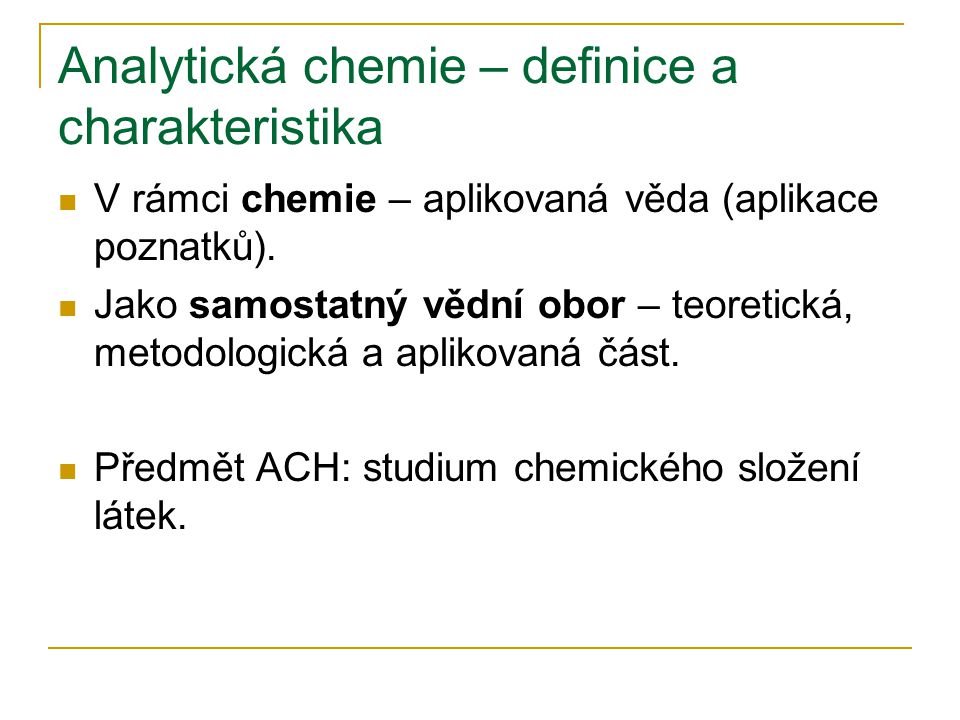 Analytická chemie – definice a charakteristika