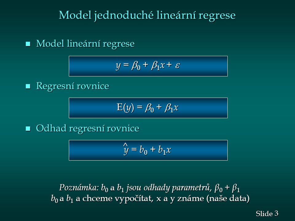 Model jednoduché lineární regrese