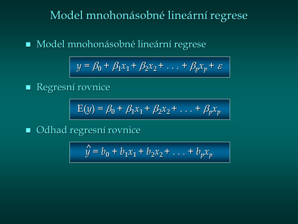 Model mnohonásobné lineární regrese