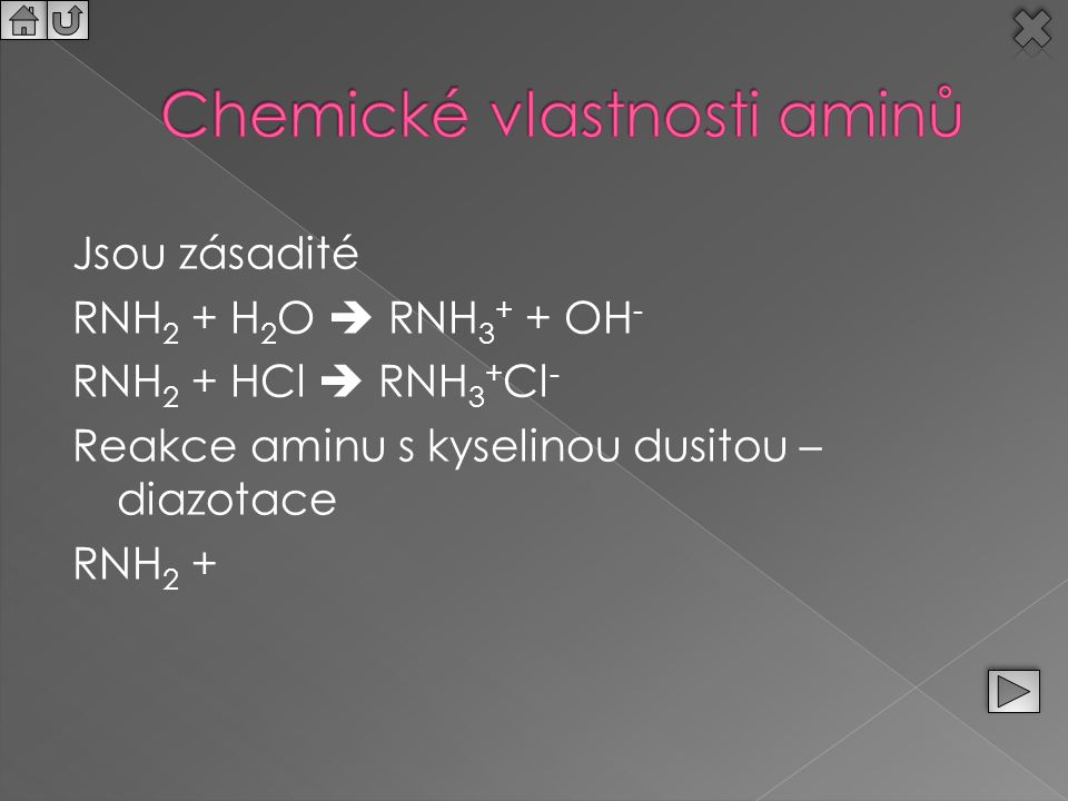 Chemické vlastnosti aminů