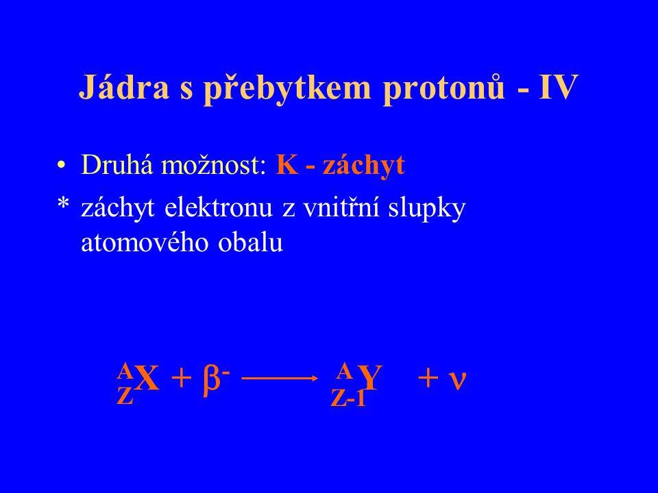 Jádra s přebytkem protonů - IV