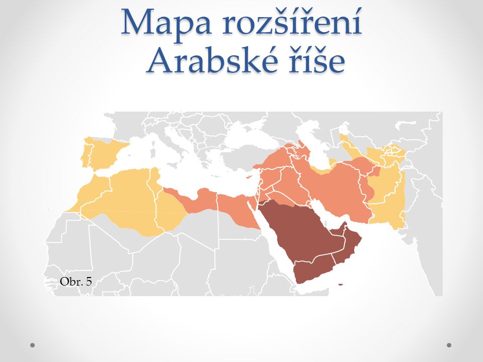 Mapa rozšíření Arabské říše