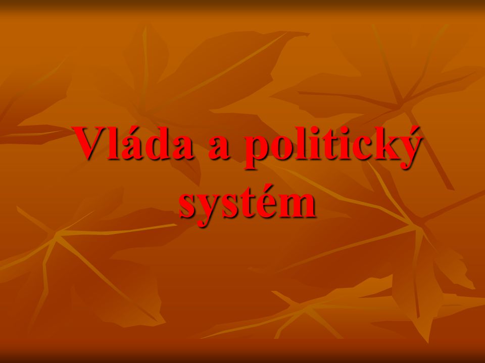 Vláda a politický systém