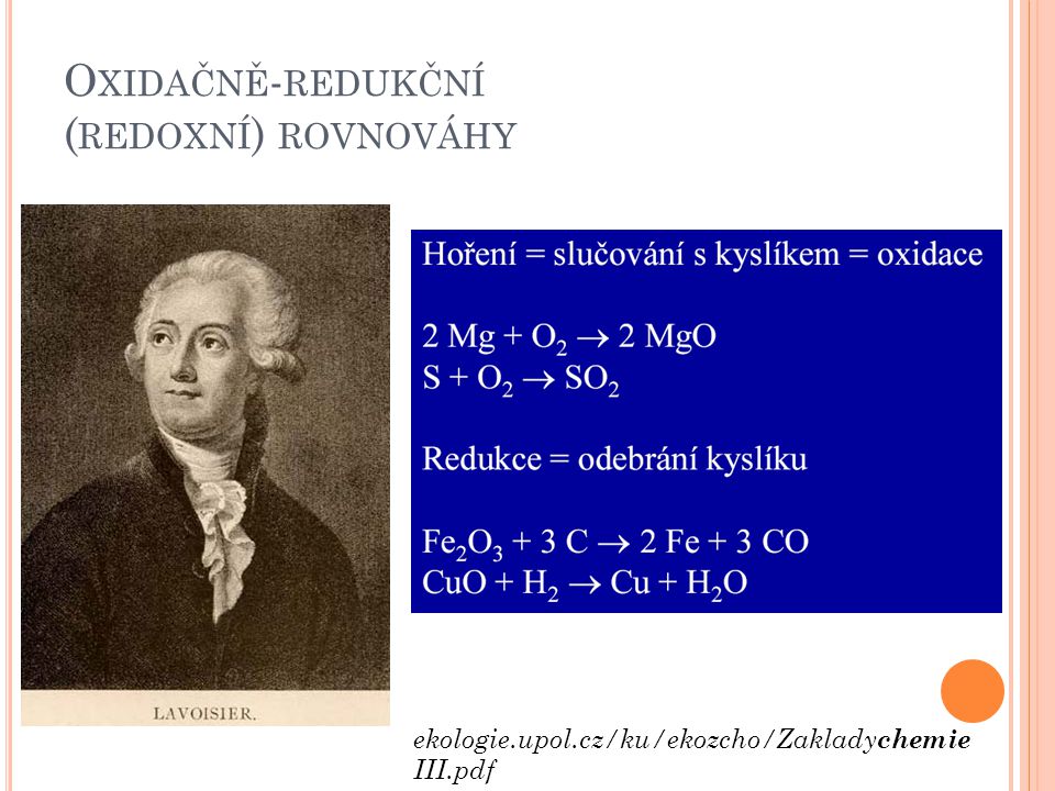 Oxidačně-redukční (redoxní) rovnováhy