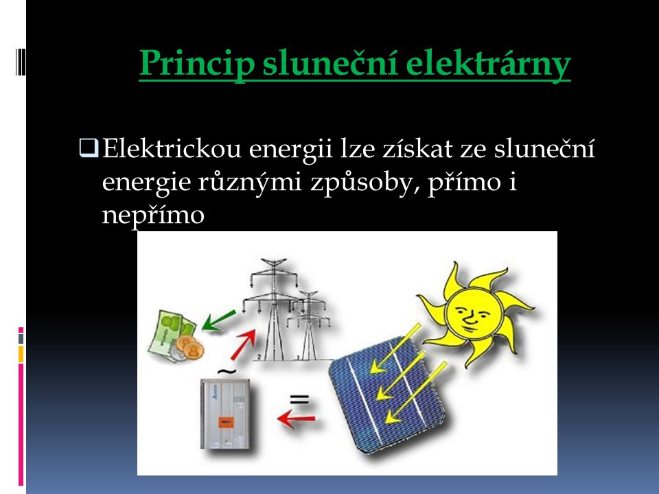 Princip sluneční elektrárny