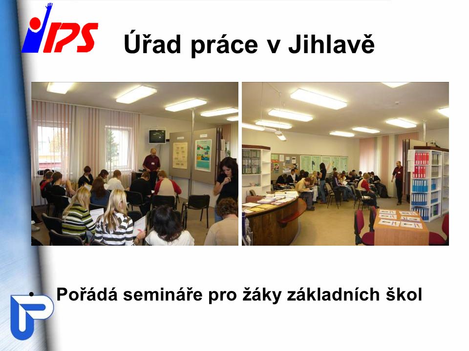 Úřad práce v Jihlavě Pořádá semináře pro žáky základních škol