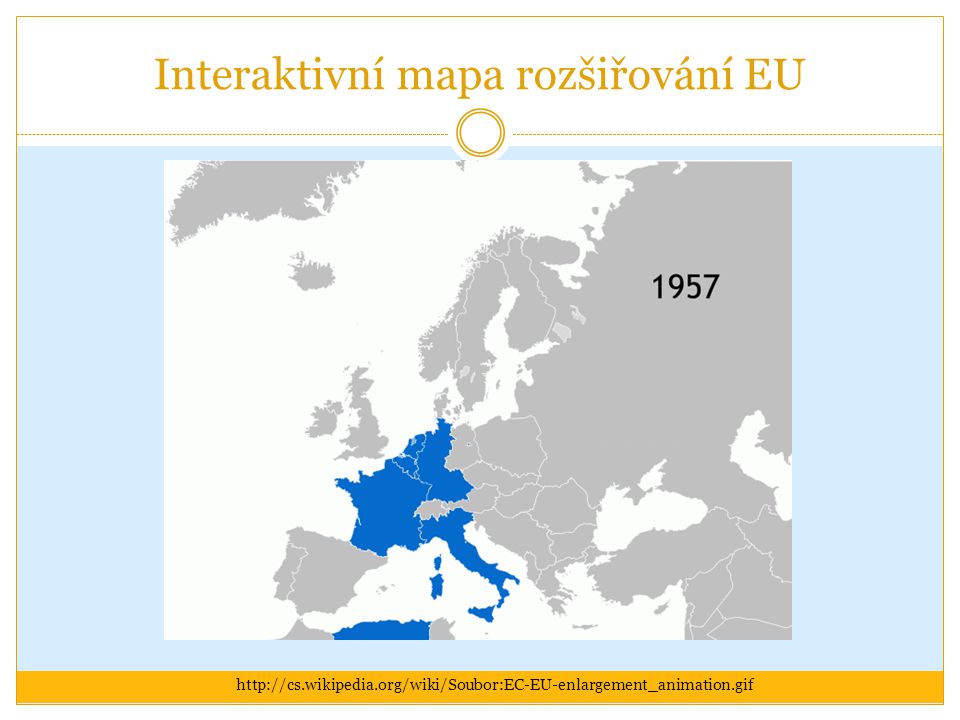 Interaktivní mapa rozšiřování EU