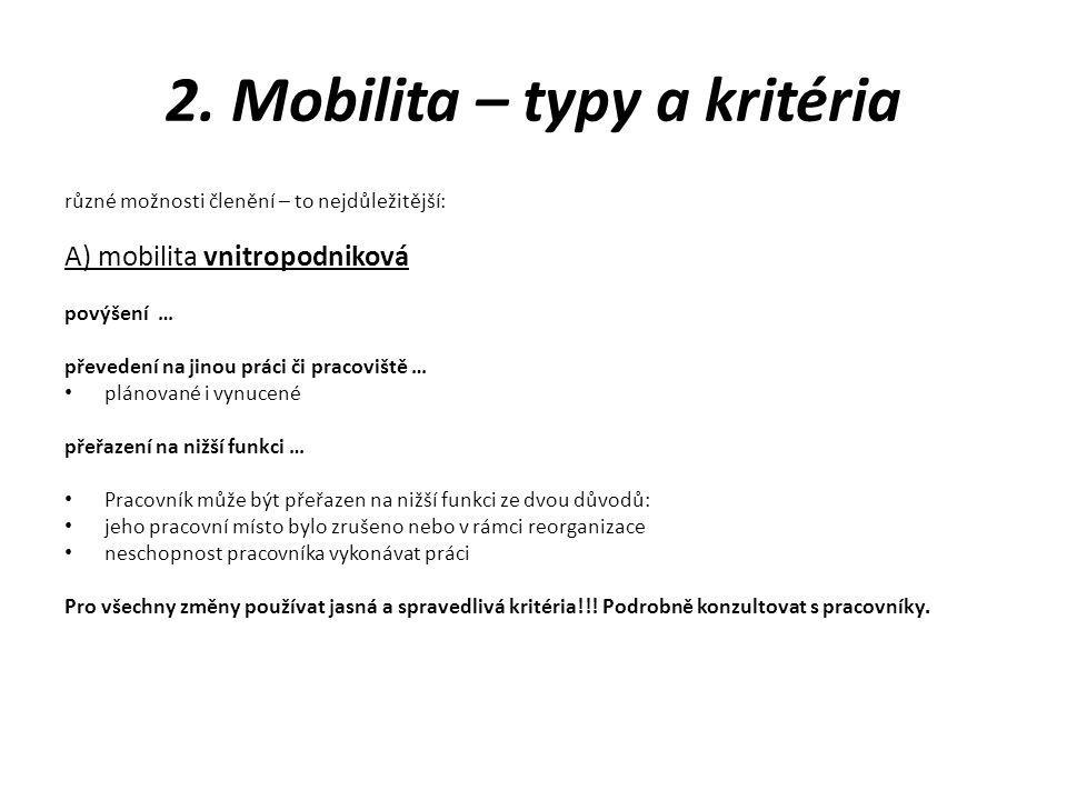 2. Mobilita – typy a kritéria