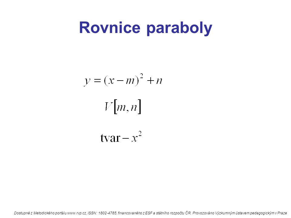 Rovnice paraboly