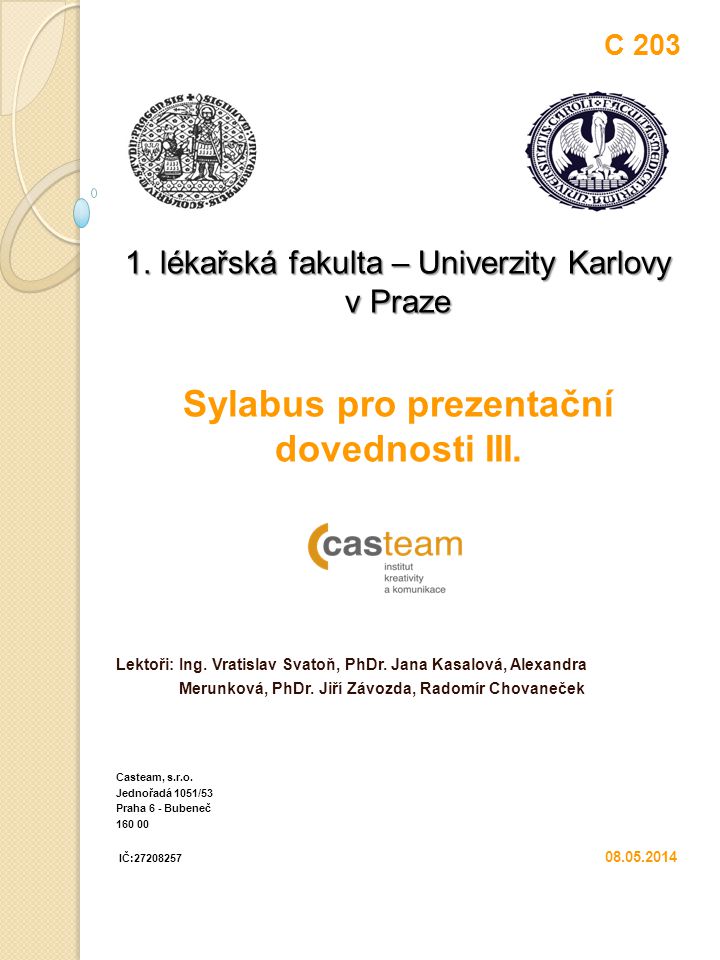 Sylabus pro prezentační dovednosti III.
