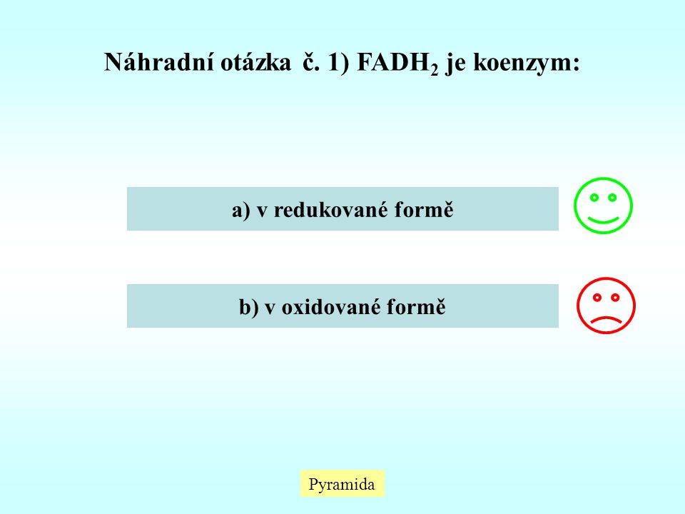 Náhradní otázka č. 1) FADH2 je koenzym: