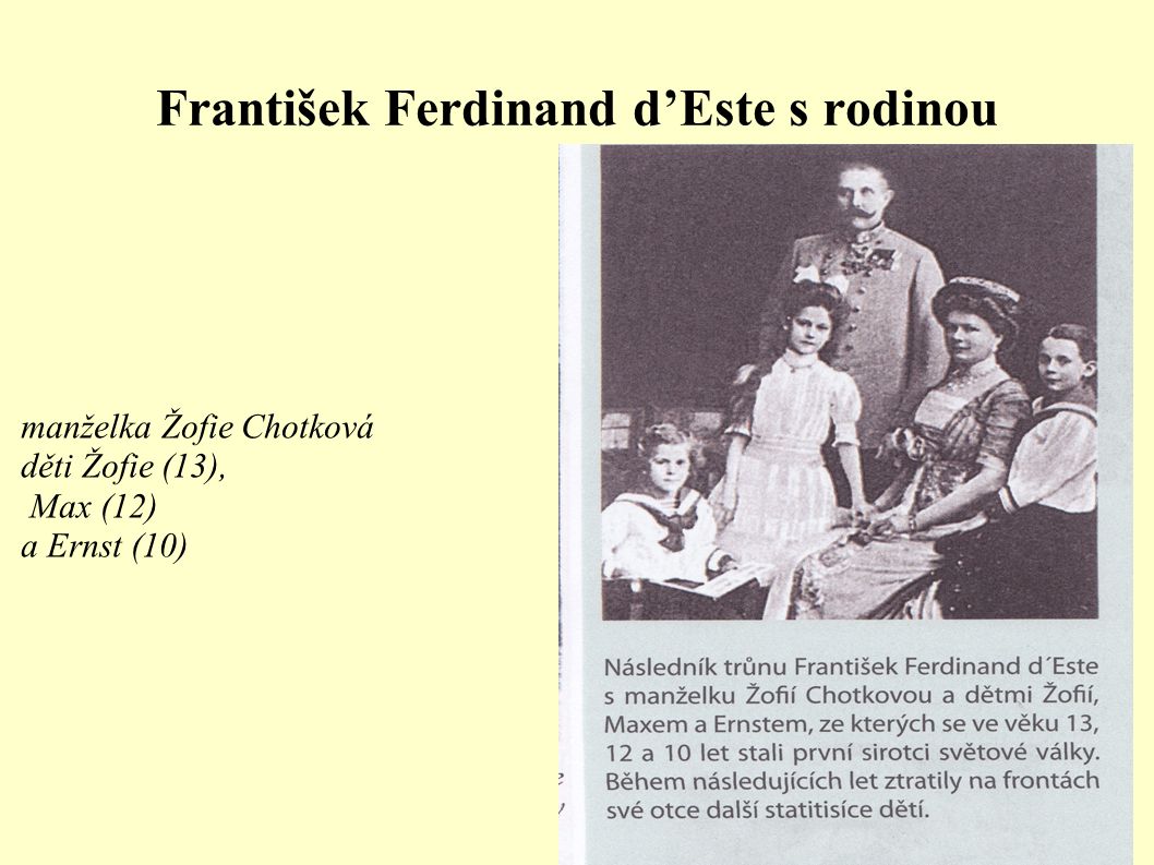 František Ferdinand d’Este s rodinou