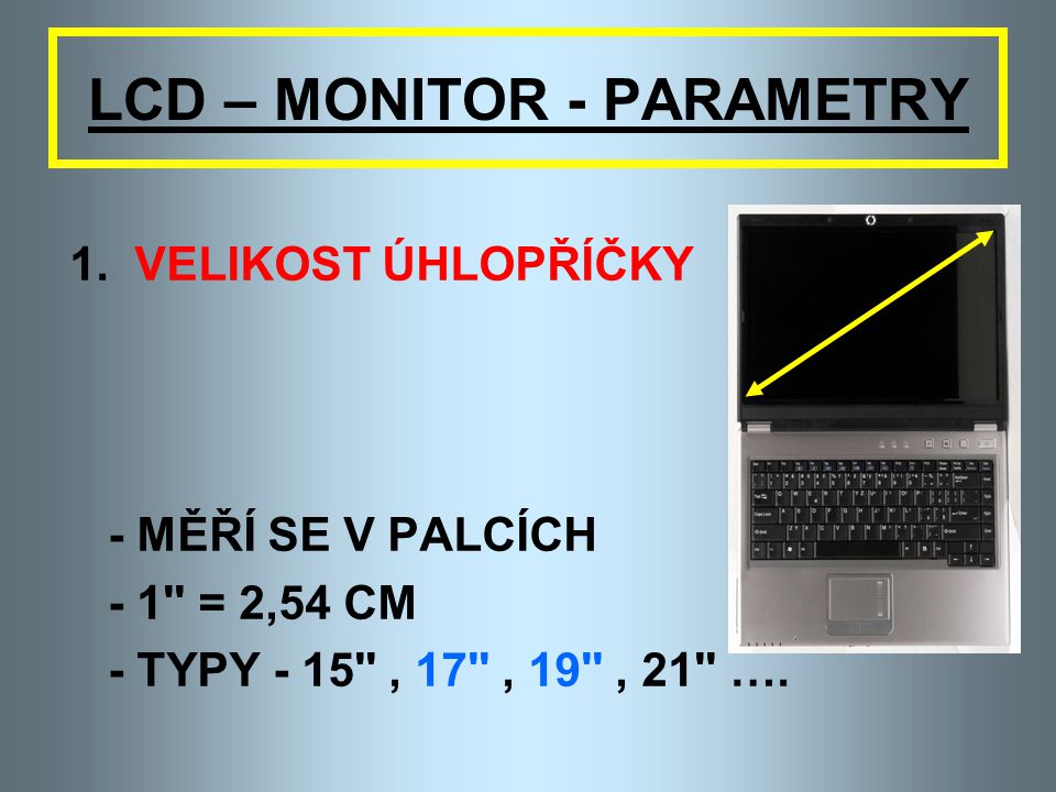 LCD – MONITOR - PARAMETRY