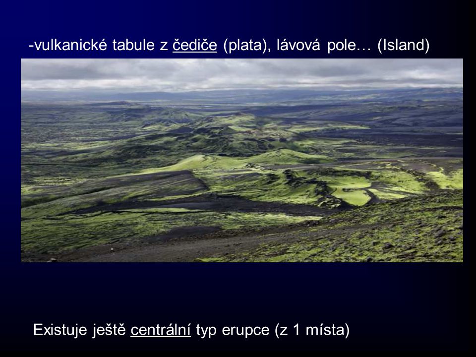 -vulkanické tabule z čediče (plata), lávová pole… (Island)
