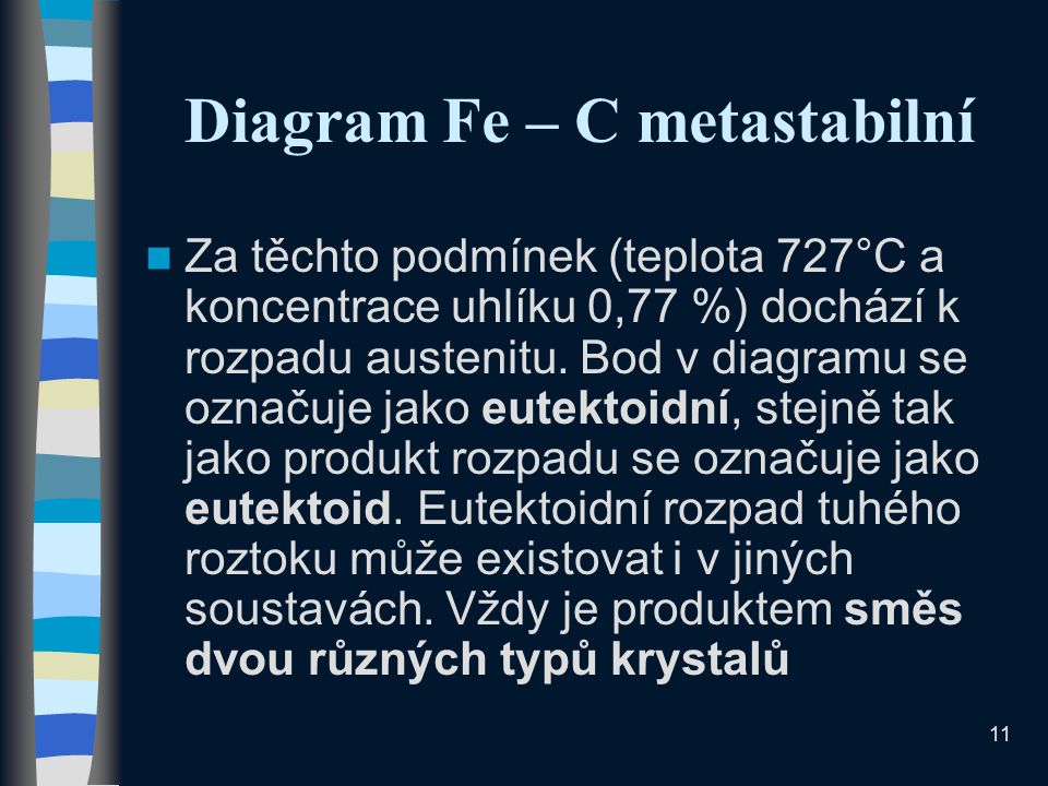 Diagram Fe – C metastabilní