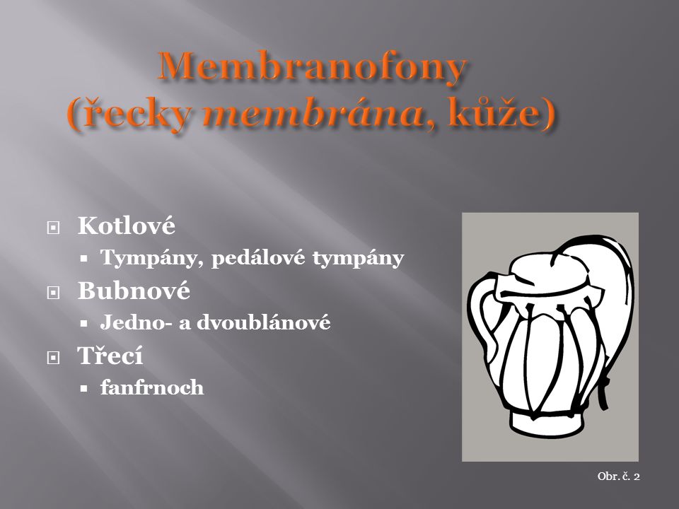 Membranofony (řecky membrána, kůže)