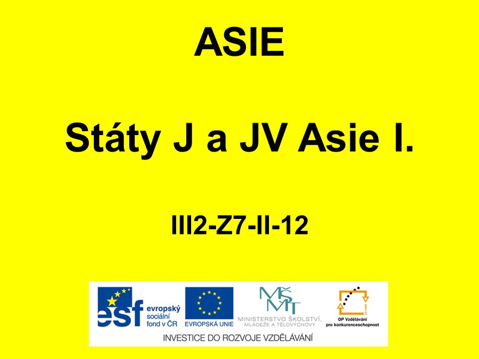 Státy J a JV Asie I. III2-Z7-II-12