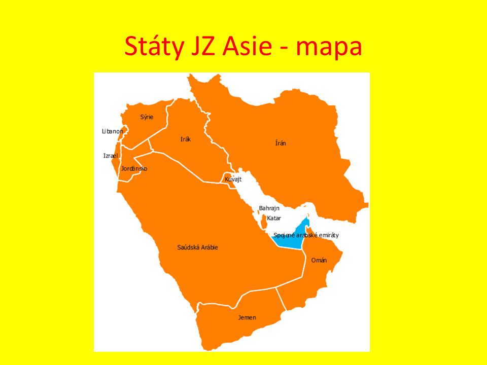 Státy JZ Asie - mapa