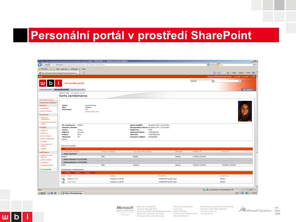 Personální portál v prostředí SharePoint