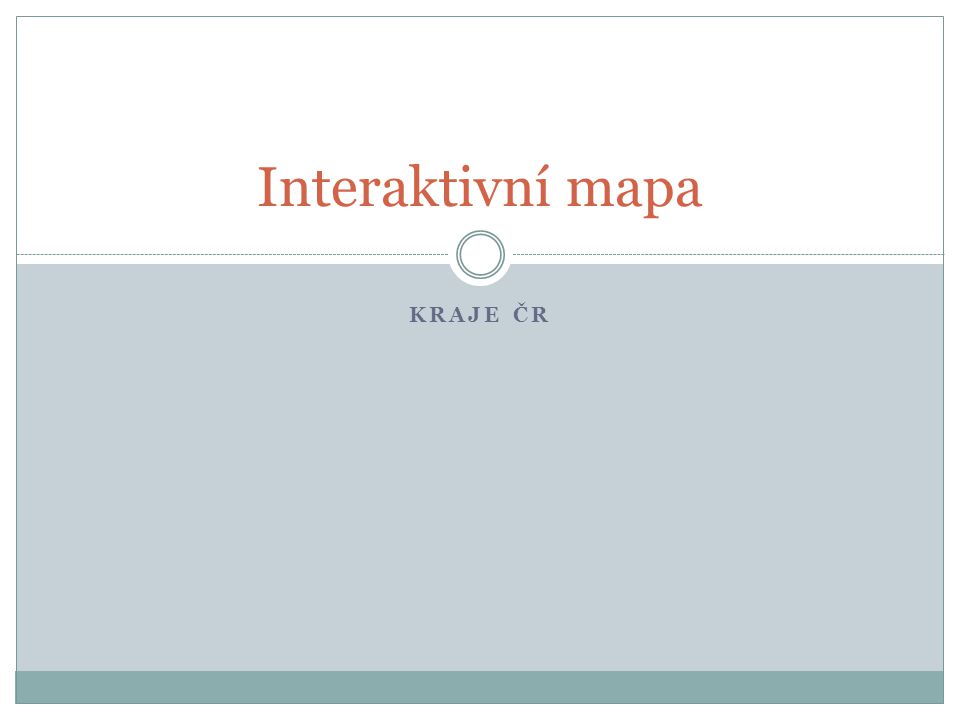 Interaktivní mapa kraje čr