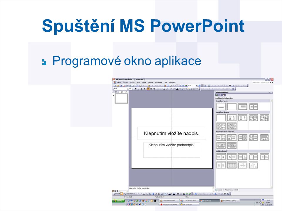 Spuštění MS PowerPoint