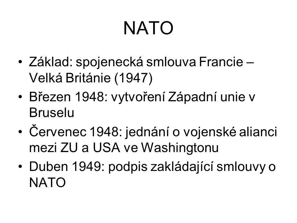 NATO Základ: spojenecká smlouva Francie – Velká Británie (1947)