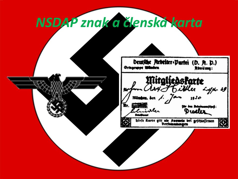 NSDAP znak a členská karta