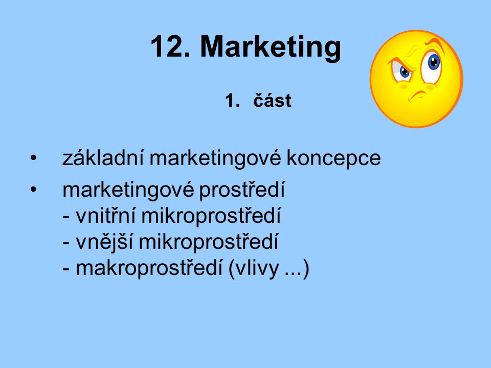 12. Marketing základní marketingové koncepce