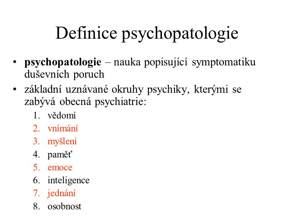 Definice psychopatologie