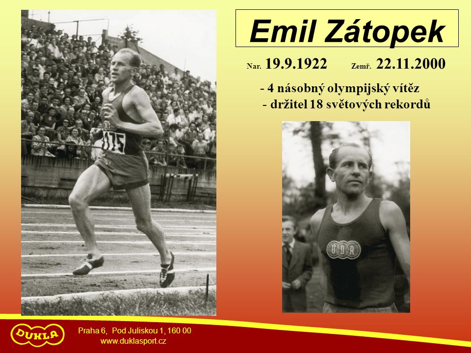 Emil Zátopek - 4 násobný olympijský vítěz