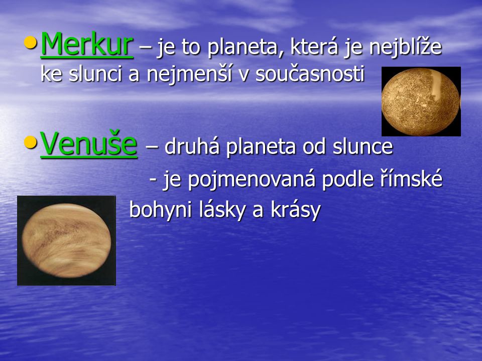 Venuše – druhá planeta od slunce