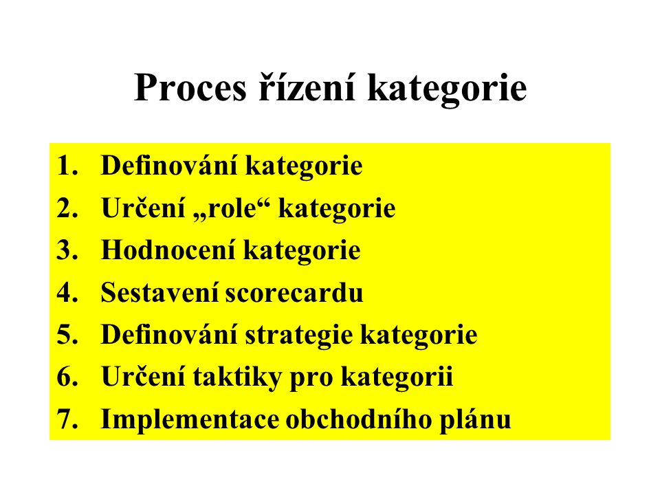 Proces řízení kategorie