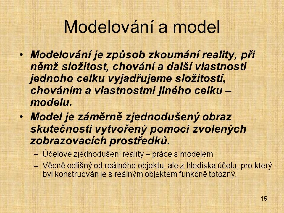 Modelování a model