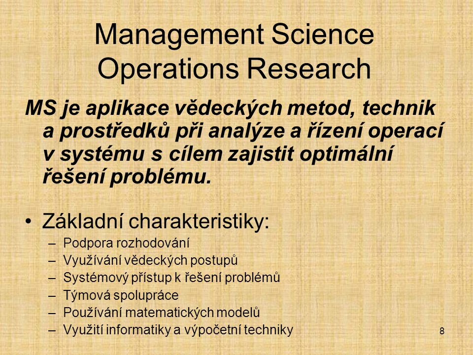 Management Science Operations Research
