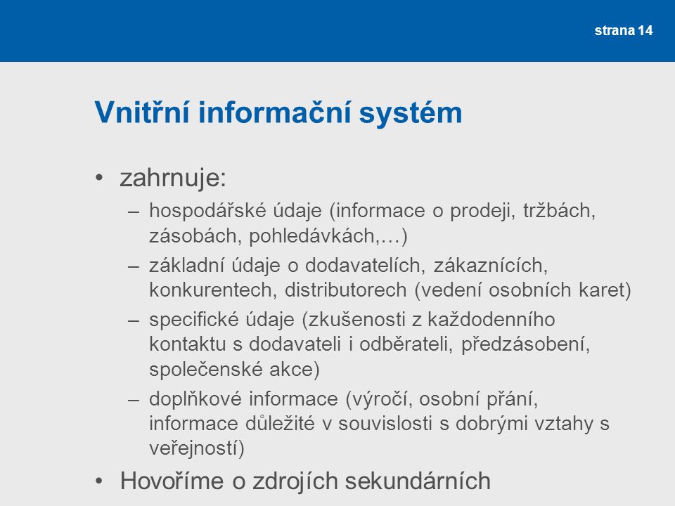 Vnitřní informační systém