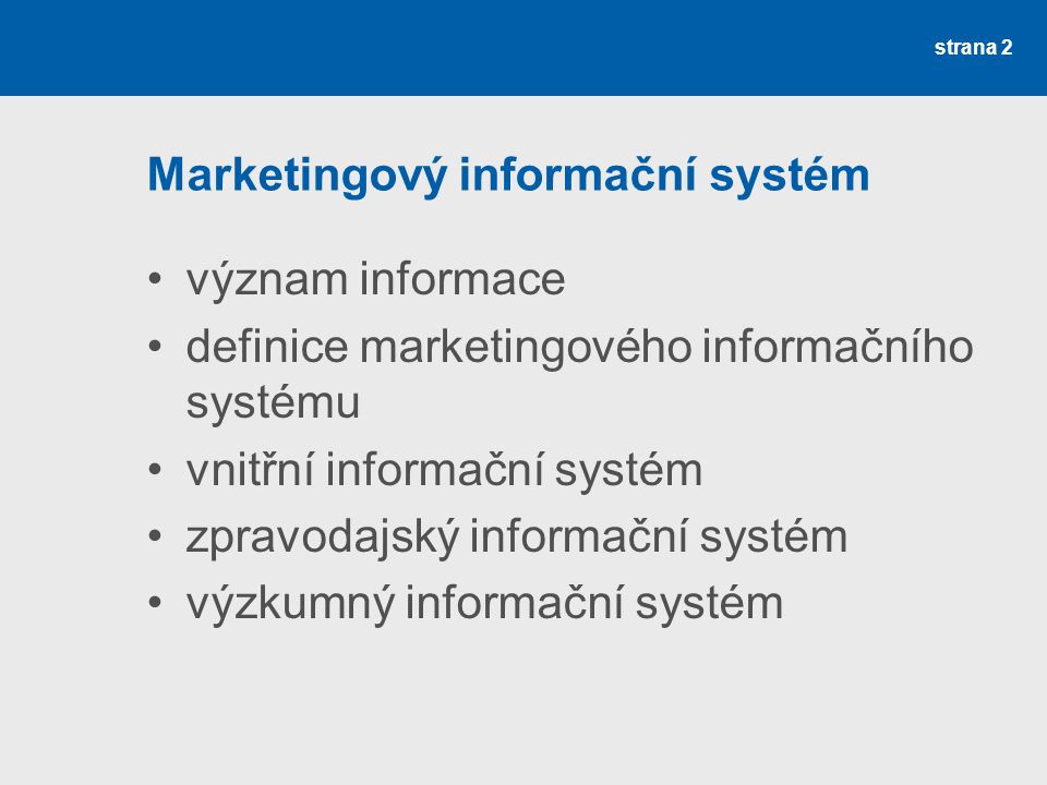 Marketingový informační systém
