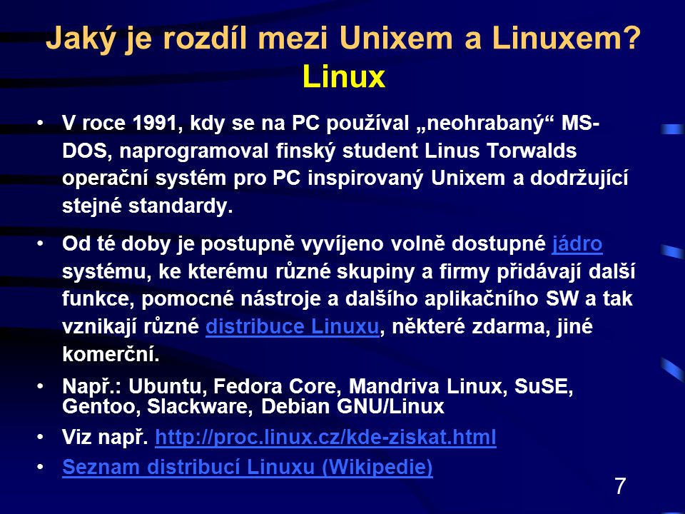 Jaký je rozdíl mezi Unixem a Linuxem Linux
