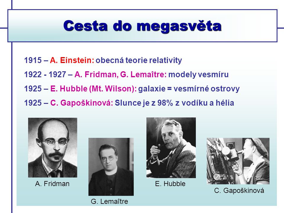Cesta do megasvěta 1915 – A. Einstein: obecná teorie relativity