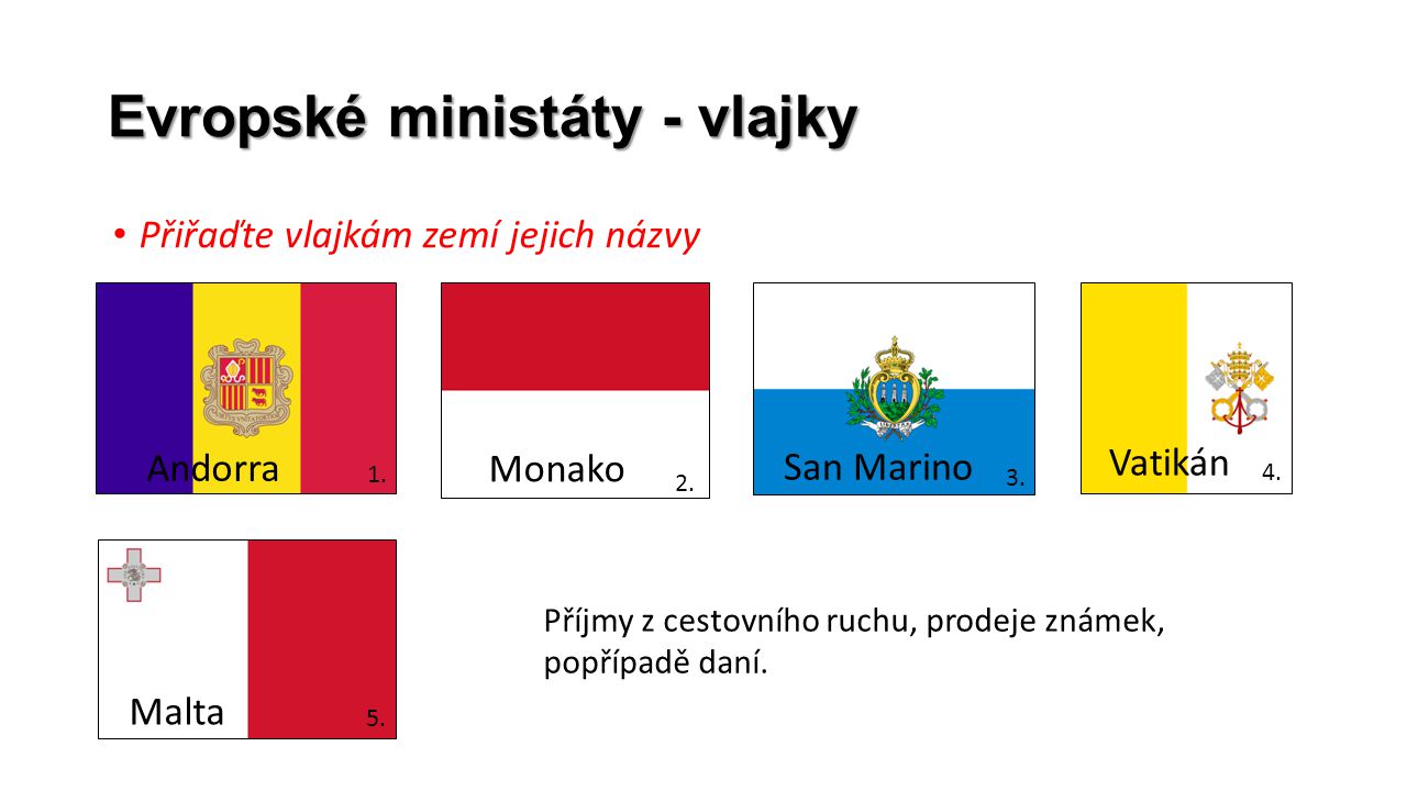 Evropské ministáty - vlajky