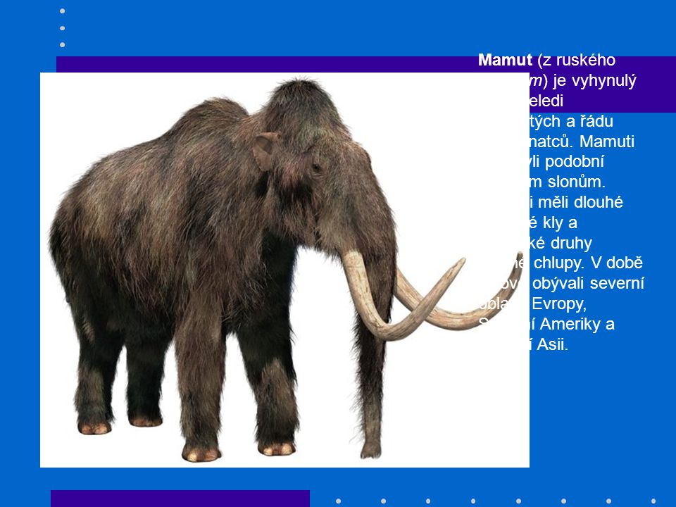 Mamut (z ruského мамонт) je vyhynulý rod z čeledi slonovitých a řádu chobotnatců.