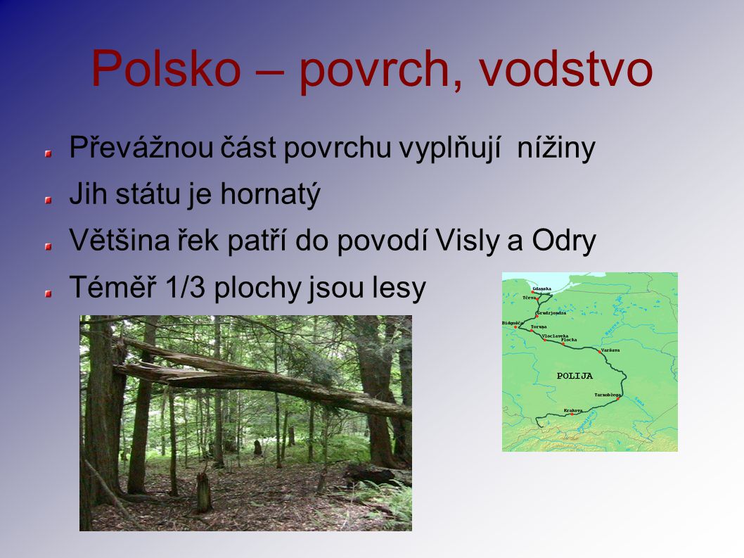 Polsko – povrch, vodstvo