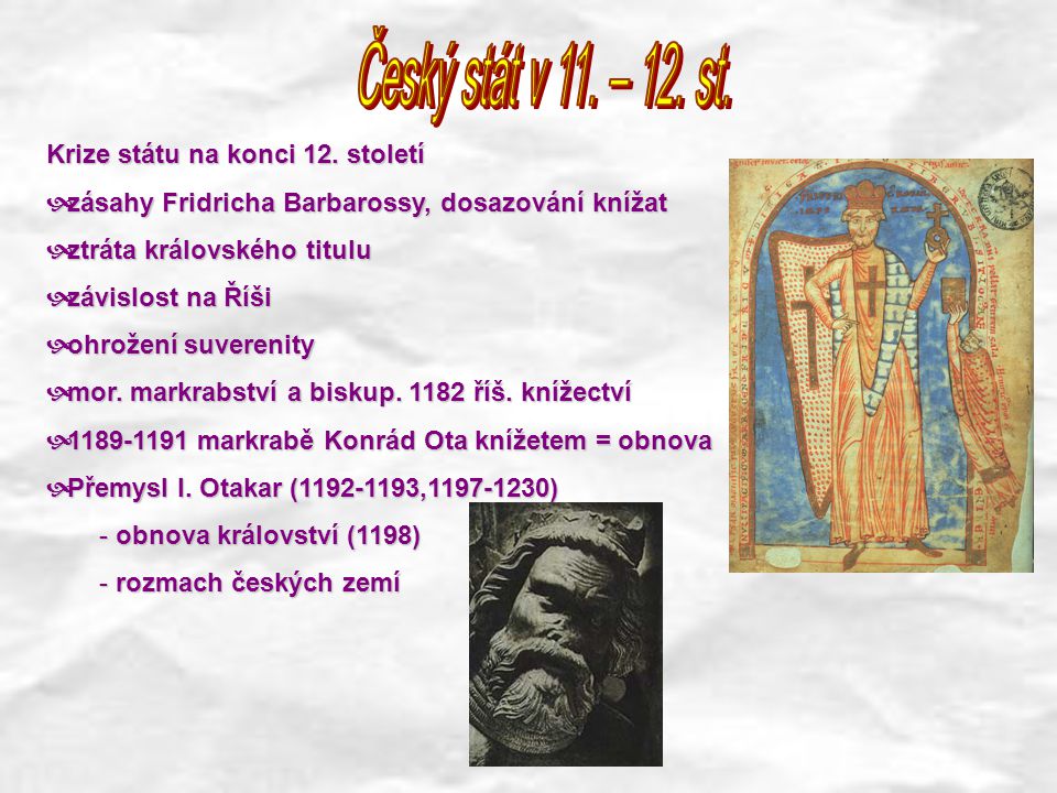 Český stát v 11. – 12. st. Krize státu na konci 12. století