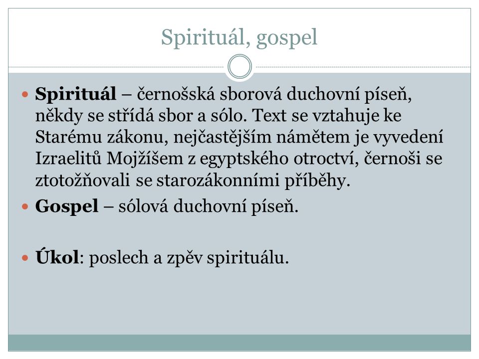 Spirituál, gospel