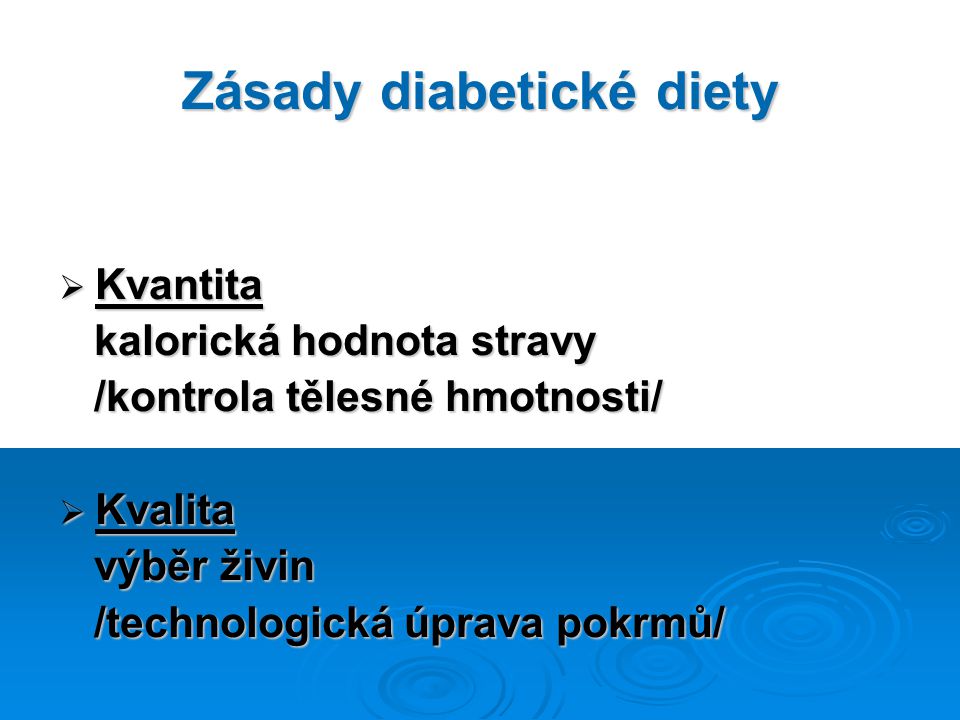 Zásady diabetické diety